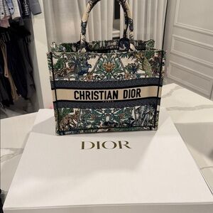 Dior Blue and Green Patterned Tote